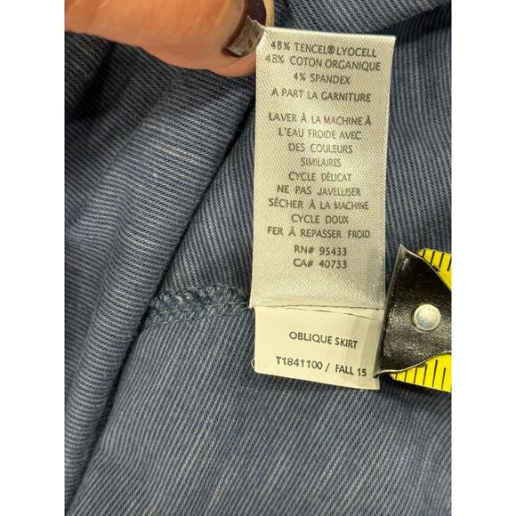 Toad&Co Oblique Skirt Women’s Sz XS Blue Organic Cotton Blend Travel Casual - Picture 6 of 6